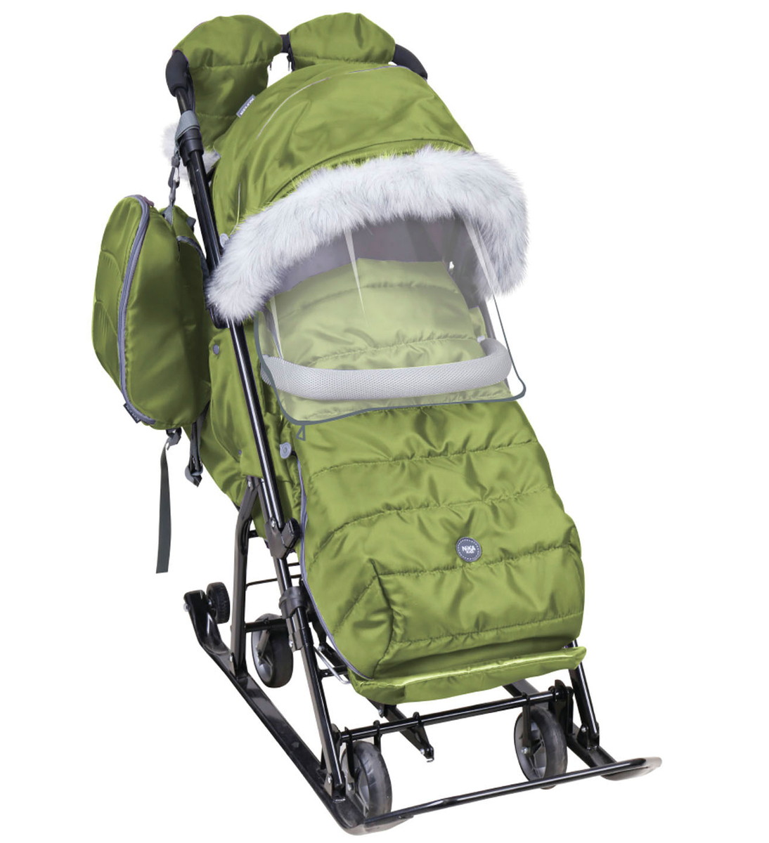 Детские санки-коляска Nika Наши Детки 7-5SК оливковый