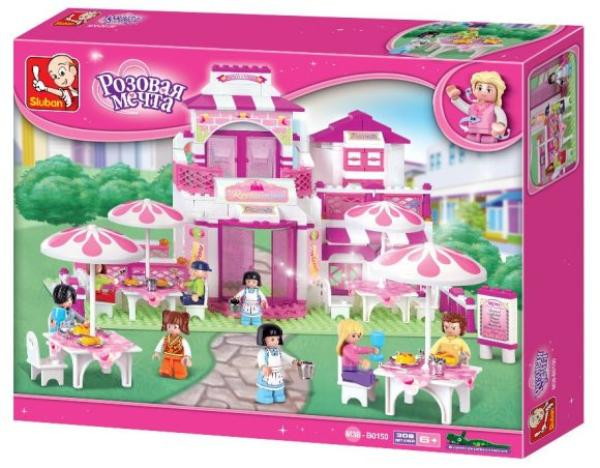 Детский конструктор Sluban серии Розовая мечта, Ресторан Романтика, 306 деталей 690131