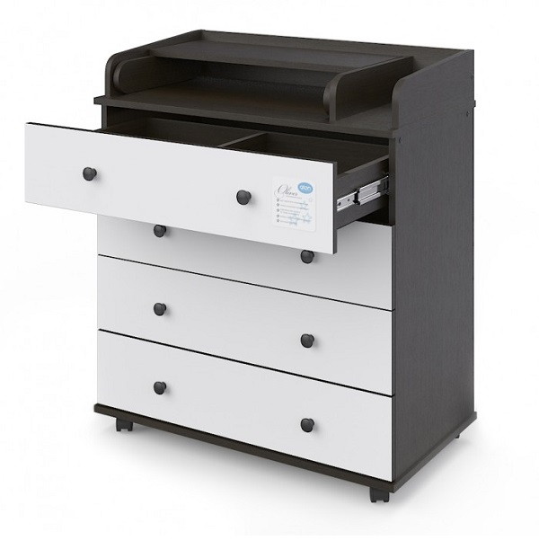 Детский пеленальный комод Атон М Орион Oliver ЛДСП 80/4 венге-белый