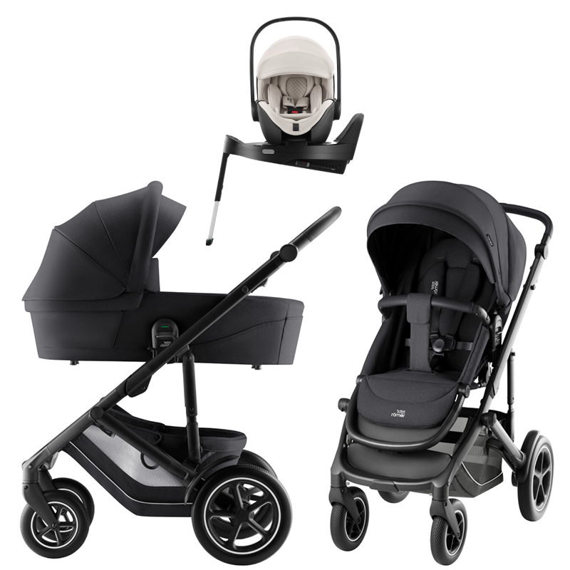Коляска 3 в 1 Britax Roemer Smile 5Z Style и автокресло Baby-Safe PRO LUX Soft Taupe + Vario Base 5Z Carbon Black