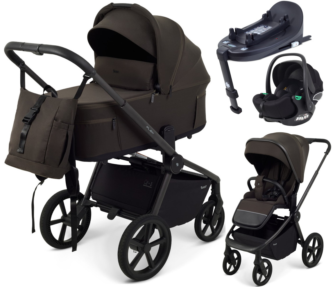 Детская коляска Rant Flex Forma 4 в 1 RA124 с автокреслом Evomax Black и базой Shine Brown Коричневый