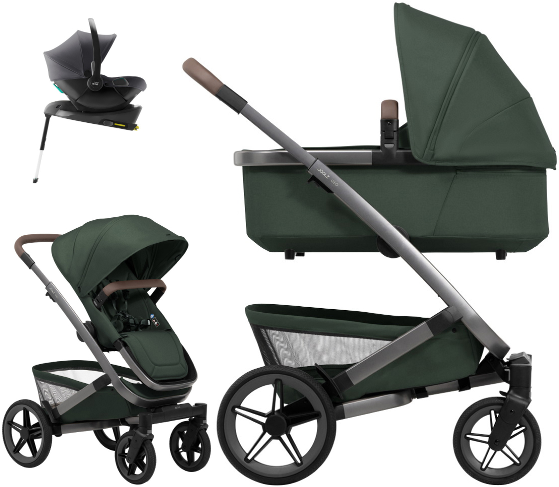 Детская коляска 4 в 1 Joolz Geo5 и автокресло Baby-Safe Core Midnight Grey2 и база Baby-Safe Core Forest Green