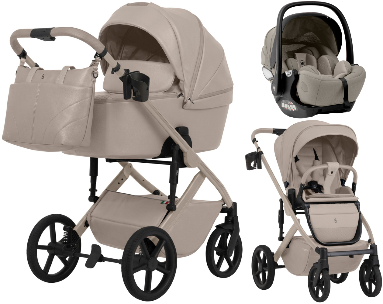 Коляска 3 в 1 Sweet Baby SBL Dolce L и автокресло Premier Begie Cream