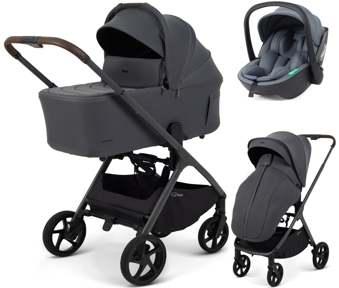 Детская коляска Rant Aventa 3 в 1 с автокреслом Miro Graphite Graphite