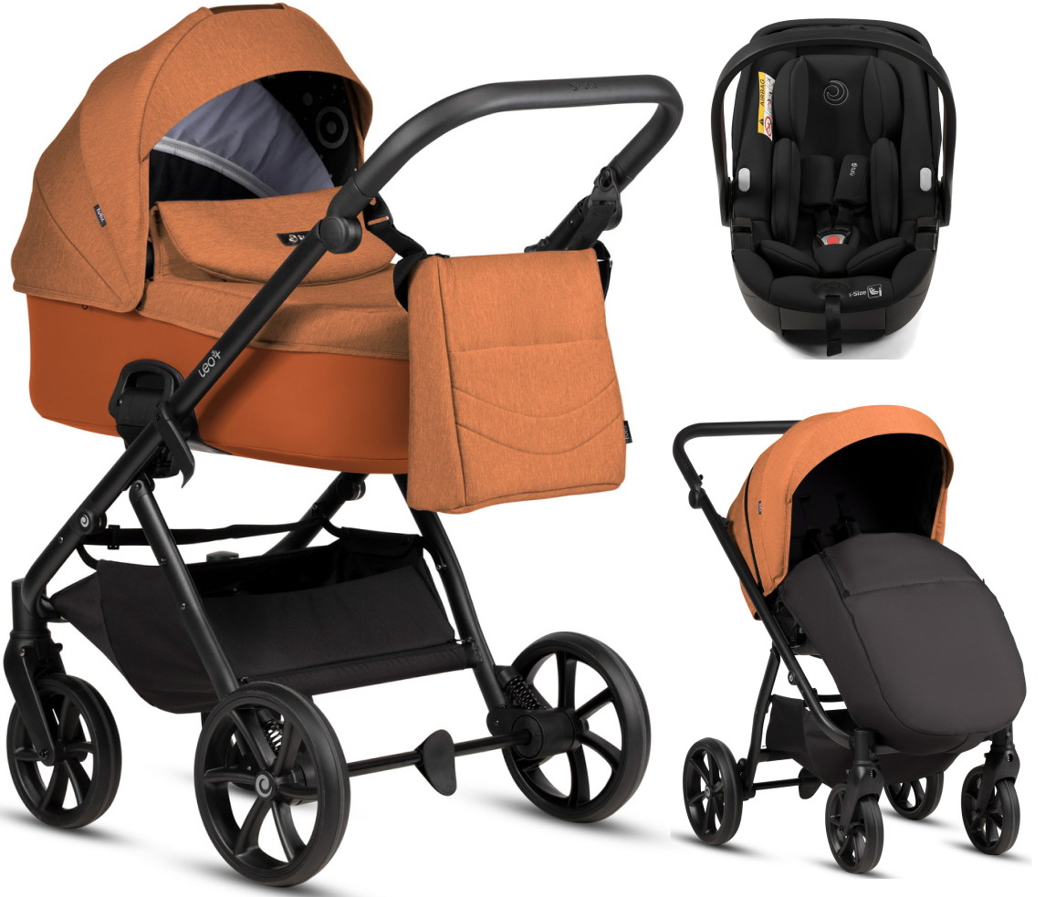 Детская коляска Tutis Leo 3 Plus 3 в 1 с автокреслом Beno Black 1582280 Orange