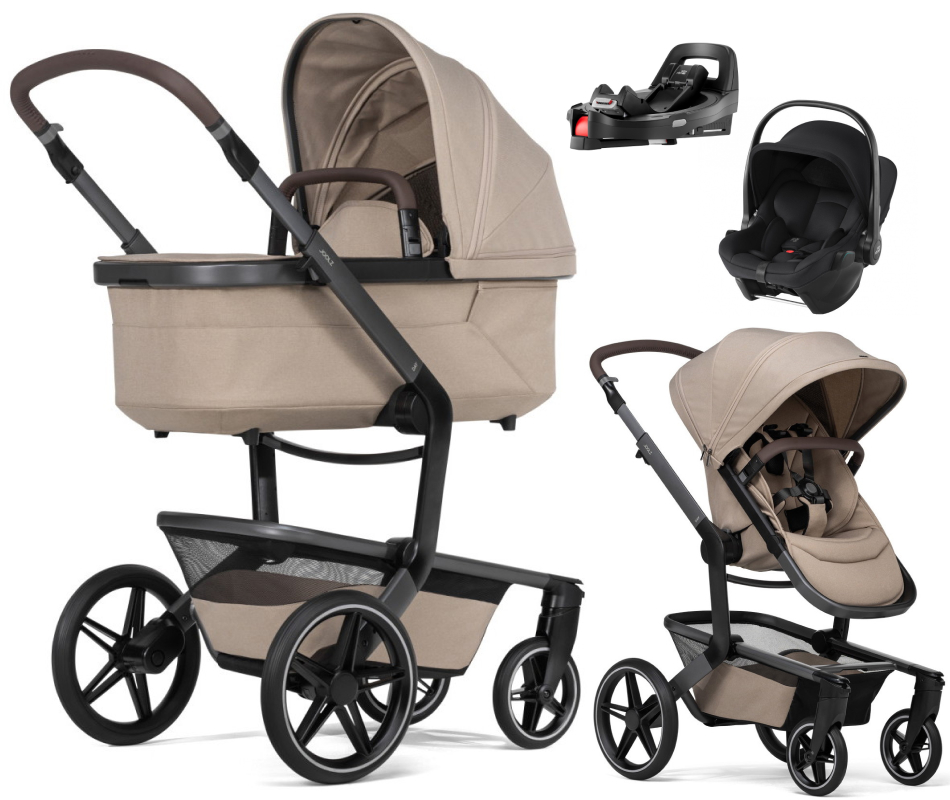 Детская коляска 4 в 1 Joolz Day 5 и автокресло Baby-Safe Core Space Black и база Vario Base 5Z Sandy Taupe