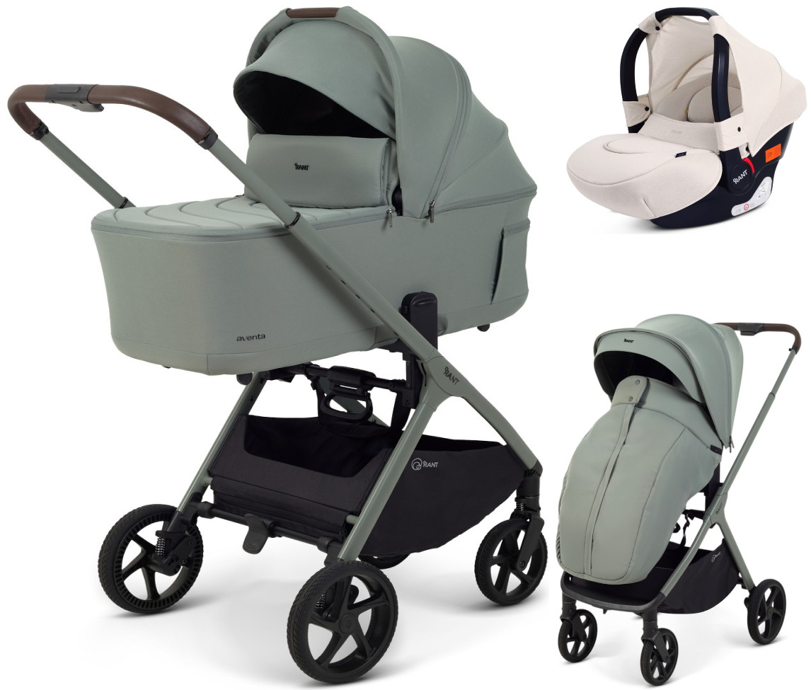 Детская коляска Rant Aventa 3 в 1 с автокреслом Cruise Beige Olive