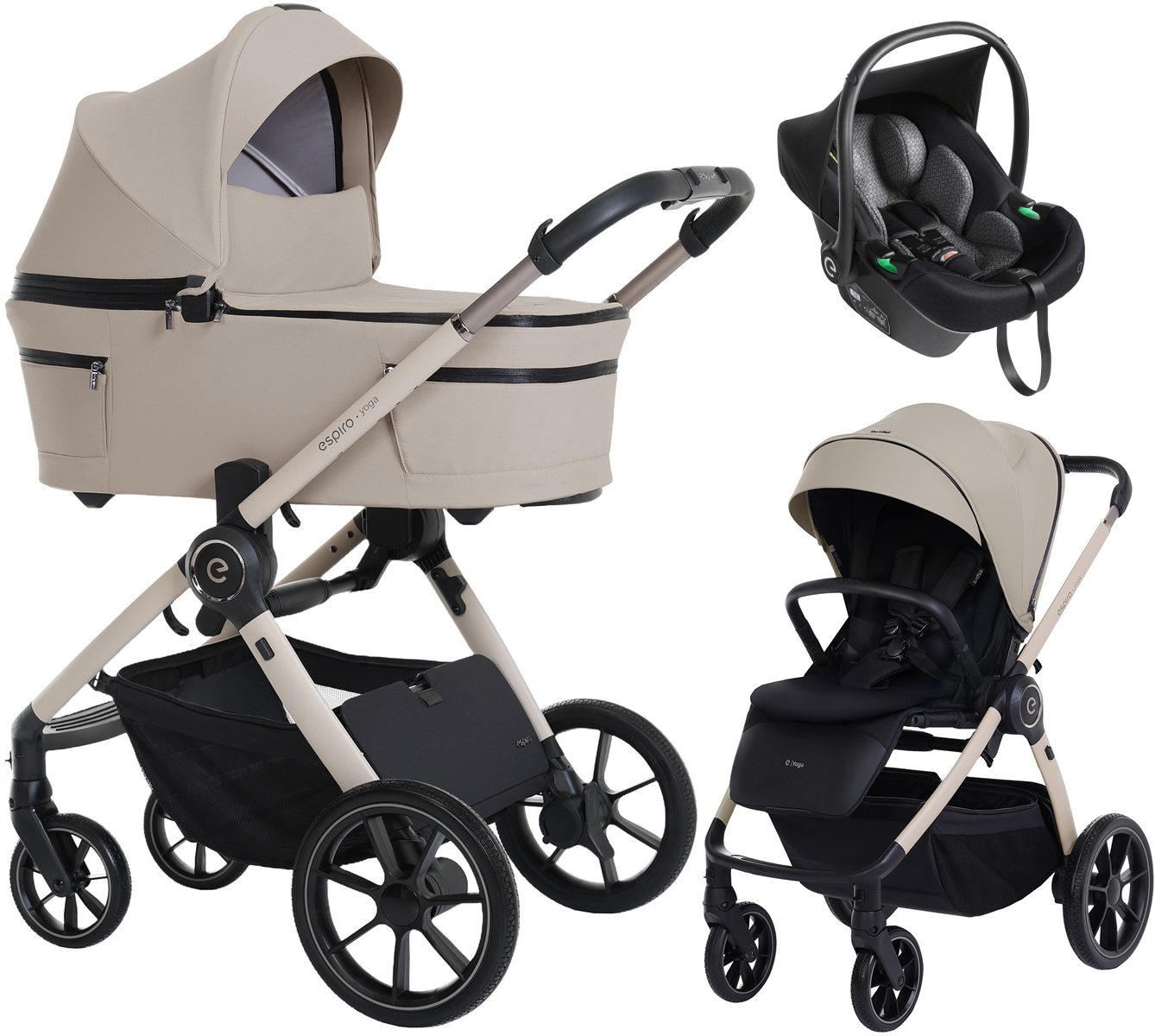 Детская коляска 3 в 1 Espiro Yoga 2026 и автокресло Pi Black 219 assana lotos voice of nature