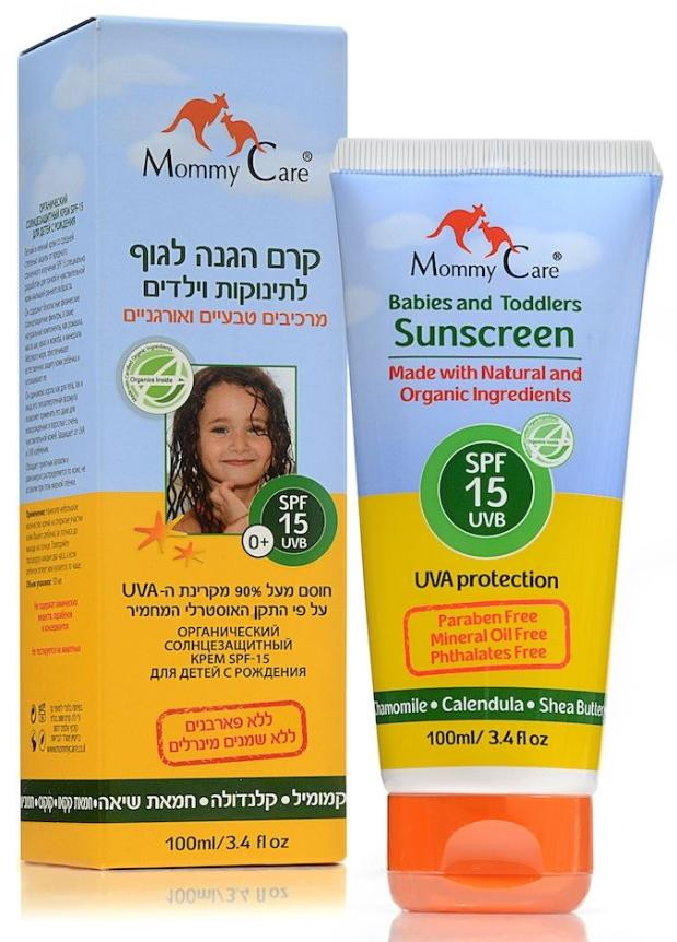 Детский органический солнцезащитный крем Mommy Care для тела SPF15 100 мл.