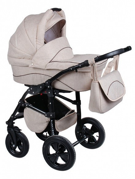 Детская коляска Smile Line Platinum 2 в 1 Pl20 св.бежевый лен+коричневый