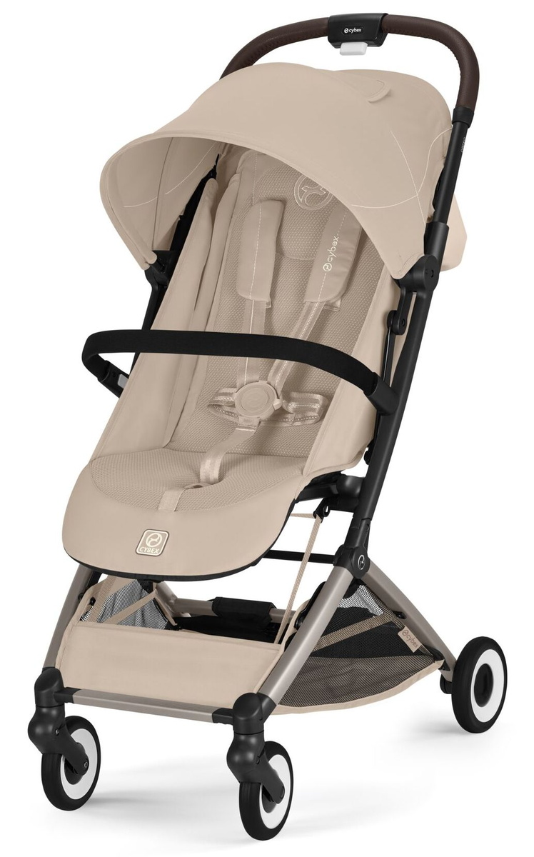 Прогулочная коляска Cybex Orfeo TPE 2026 Almond Beige с бампером и дождевиком