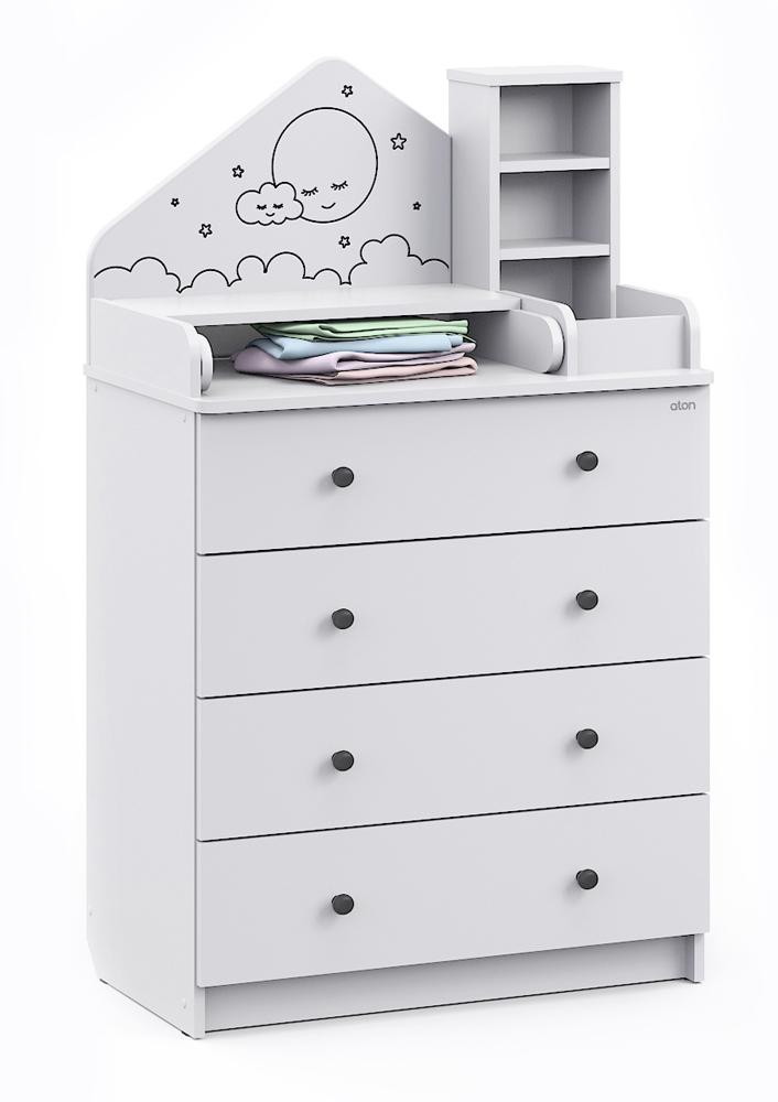 Детский пеленальный комод Атон М Сириус Alf ЛДСП 80/4 белый