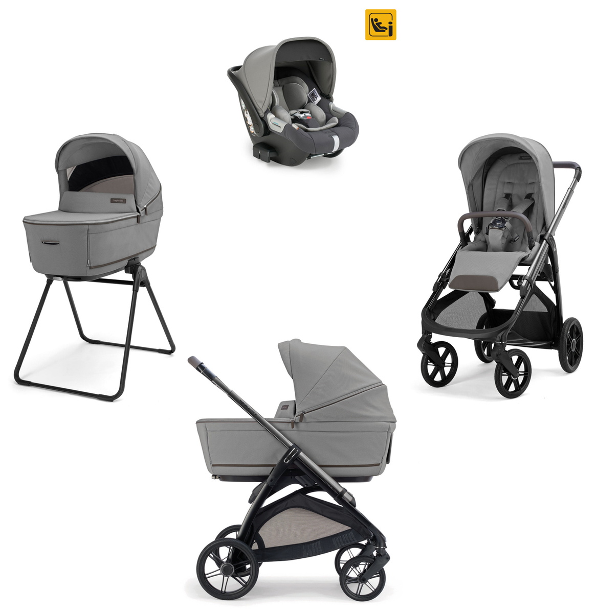 Коляска Inglesina Aptica Darwin i-Size 2026 3 в 1 Crystal Grey