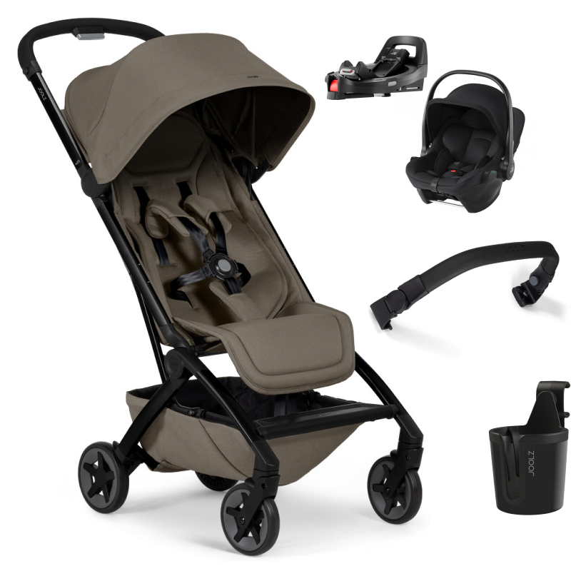 Прогулочная коляска Joolz Aer 2 SE и автокресло Baby-Safe Core Space Black и база Vario Base 5Z Hazel brown