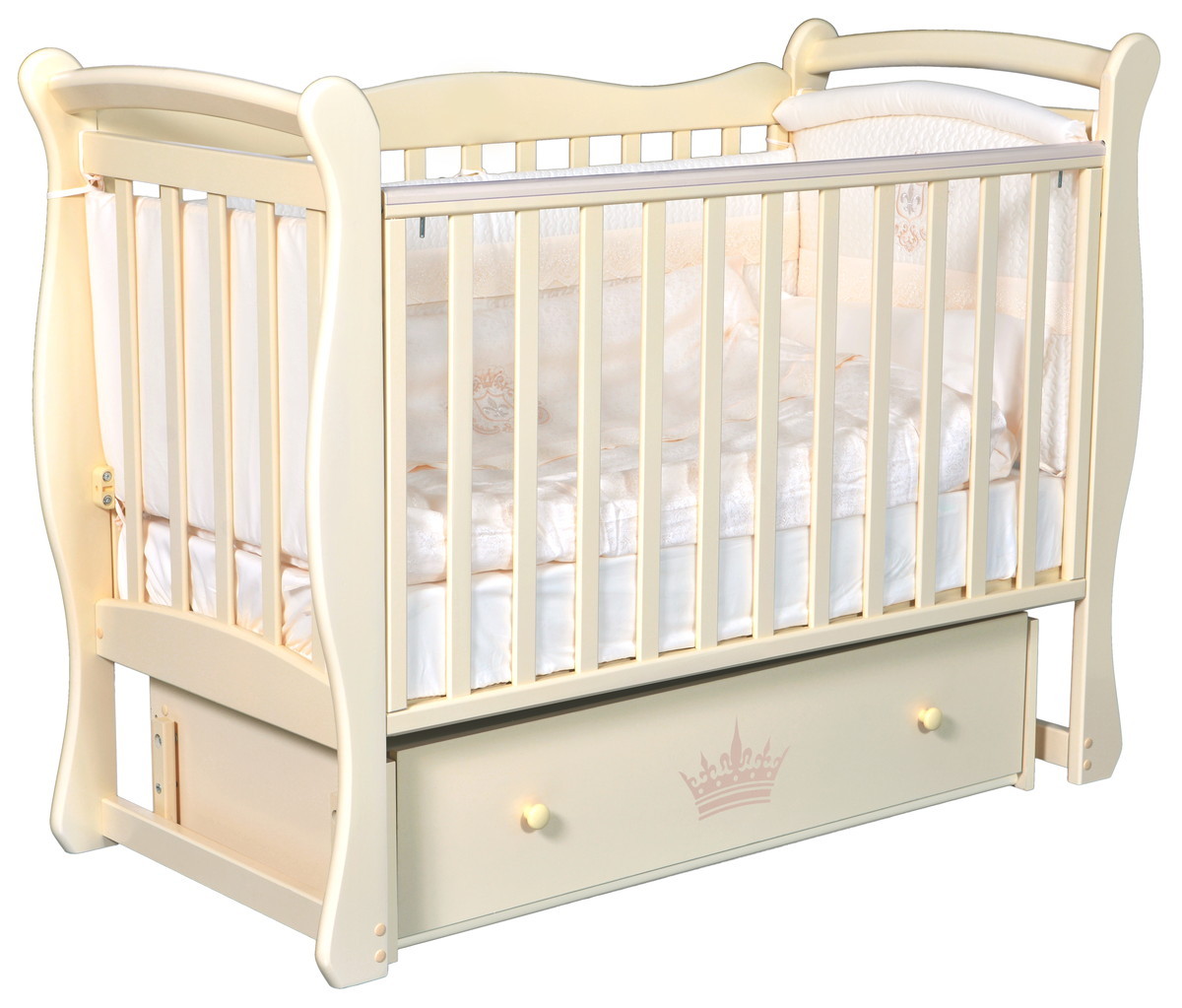 Детская кроватка ByTwinz Camelia Версаль универсальный маятник слоновая кость
