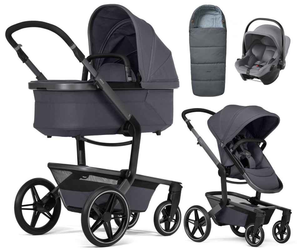 Детская коляска 3 в 1 Joolz Day 5 и автокресло Baby-Safe Core Frost Grey + конверт в подарок Stone grey