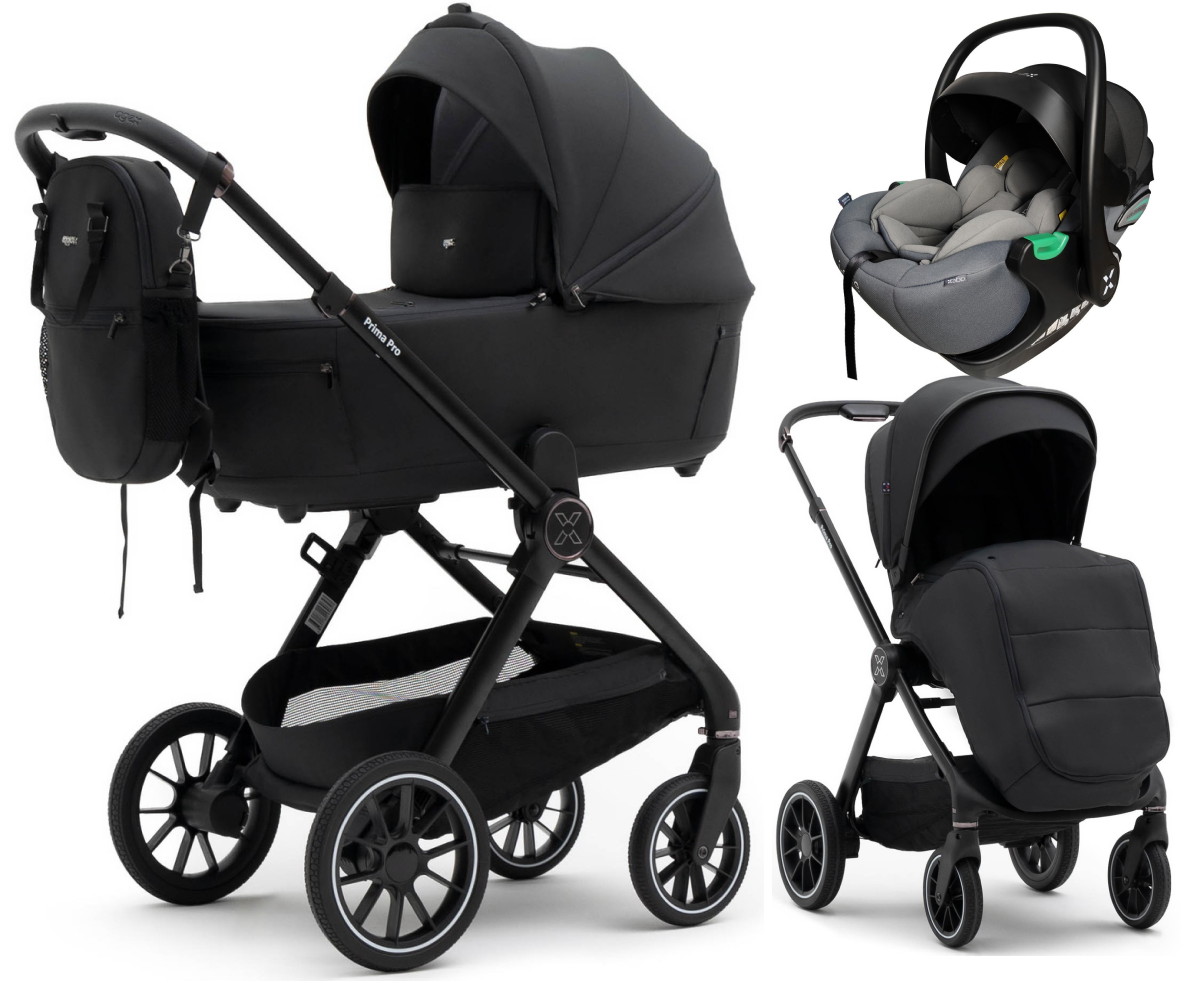 Коляска Agex Prima Pro 3 в 1 с автокреслом i-Safe S Grey Midnight Grey (Темно-серый)