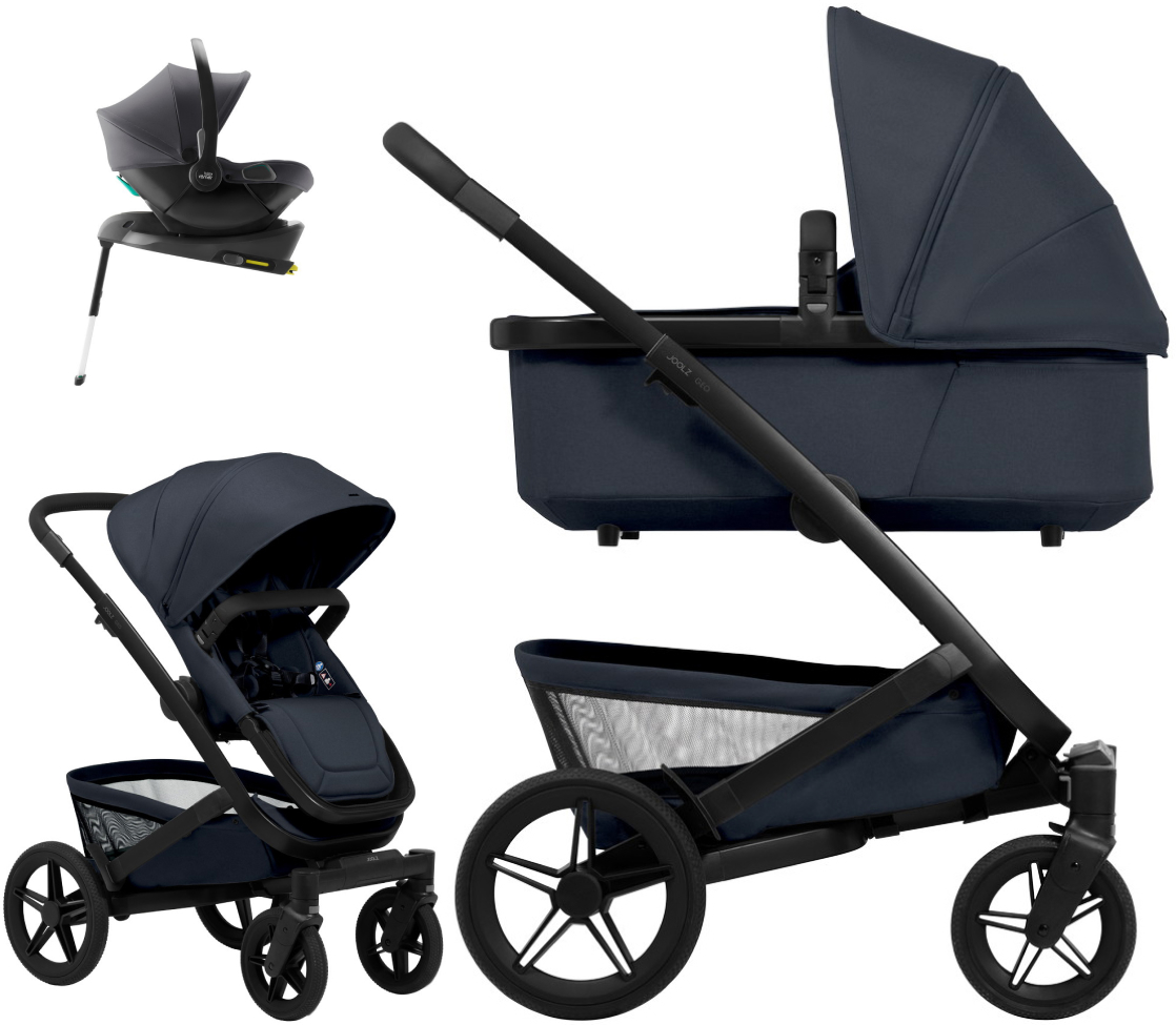 Детская коляска 4 в 1 Joolz Geo5 и автокресло Baby-Safe Core Midnight Grey и база Baby-Safe Core Dark Navy Blue