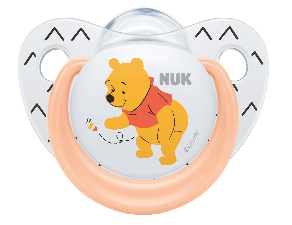 Соска-пустышка силиконовая Nuk Trendline Disney Винни размер 1 (0-6 мес)