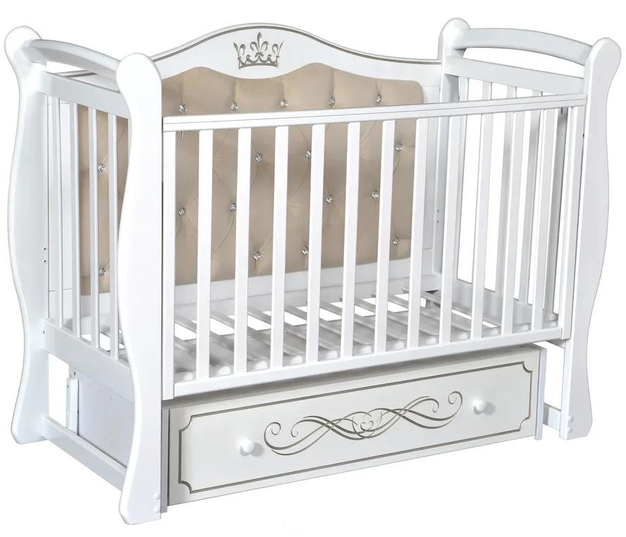 Детская кроватка Кедр Olivia 1 (маятник универсальный) белый