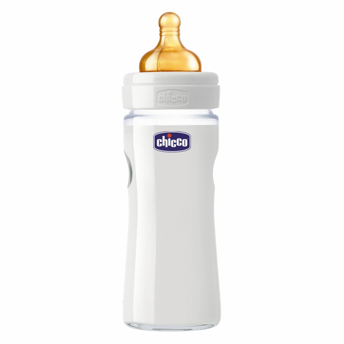 Детская бутылочка Chicco NatureE Glass стеклянная,лат. соска, нормальный поток 0+, 240 мл,