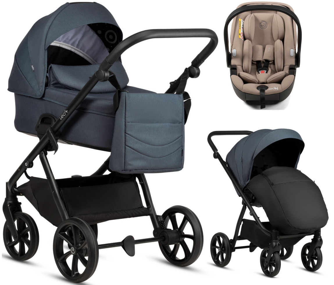 Детская коляска Tutis Leo 3 Plus 3 в 1 с автокреслом Beno Beige 1582211 India Ink