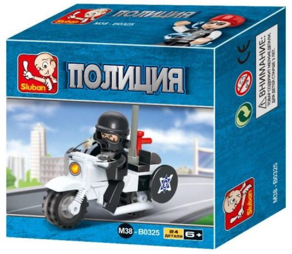 Детский конструктор Sluban серии Полиция, Мотоцикл, 24 деталей 690168