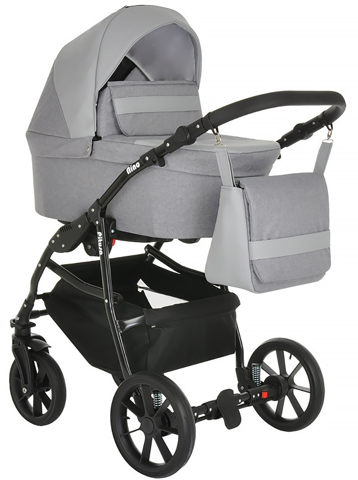 Детская коляска Pituso Nino 2 в 1 3004 Silver Mountain+Кожа Grey