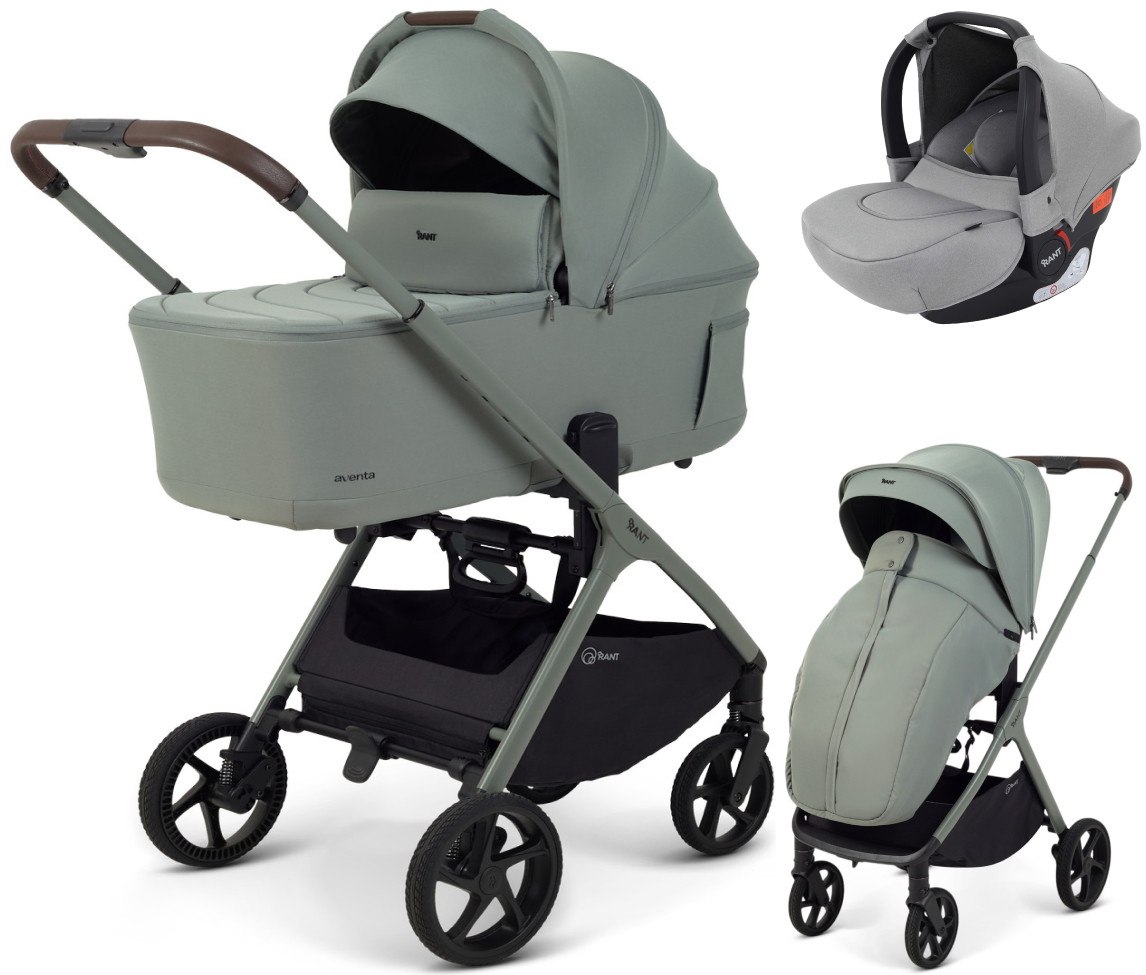 Детская коляска Rant Aventa 3 в 1 с автокреслом Cruise Grey Olive