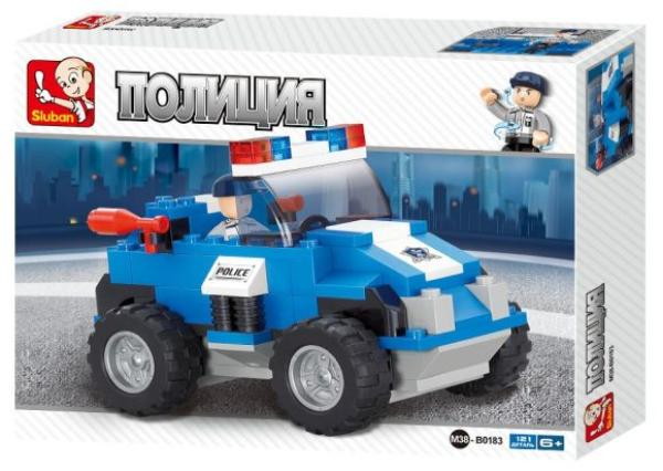 Детский конструктор Sluban серии Полиция, Полицейский джип, 121 деталей 690136