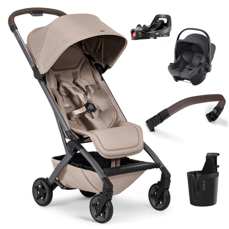 Прогулочная коляска Joolz Aer 2 SE и автокресло Baby-Safe Core Midnight Grey и база Vario Base 5Z Sandy taupe