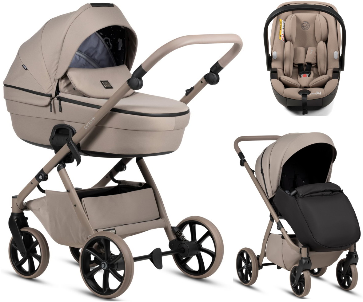 Детская коляска Tutis Uno 6 Plus Essential collection 3 в 1 с автокреслом Beno Beige 1602172 Taupe