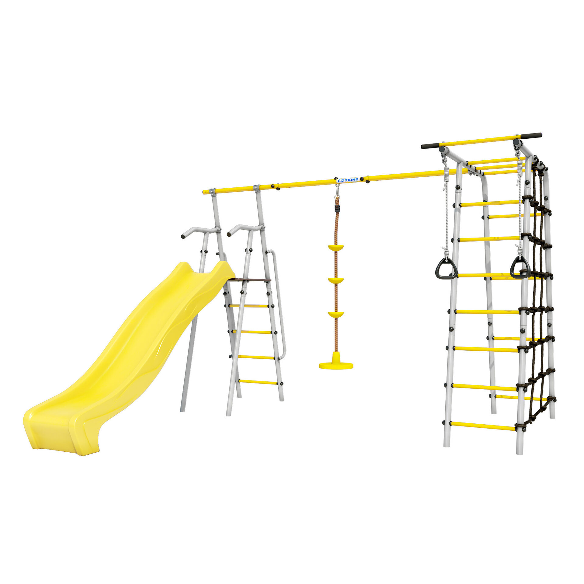 Дачный комплекс Romana Богатырь Плюс 2 MAX + качели-диск 103.12.07 серый/жёлтый