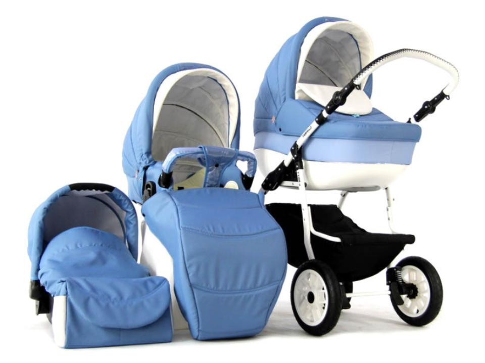 Детская коляска Farfello Fortuna F-line 3 в 1 голубой
