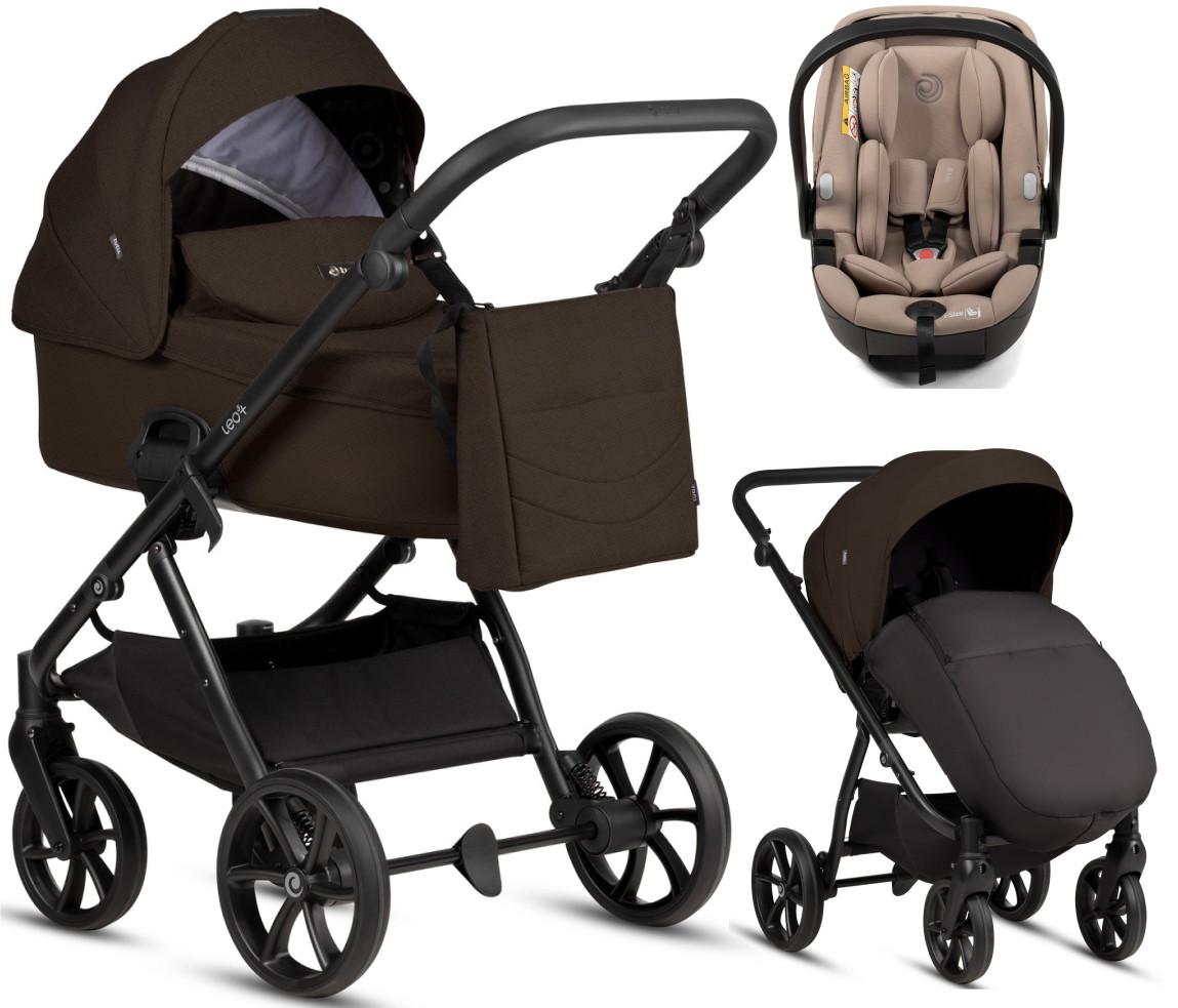 Детская коляска Tutis Leo 3 Plus 3 в 1 с автокреслом Beno Beige 1582203 Brown