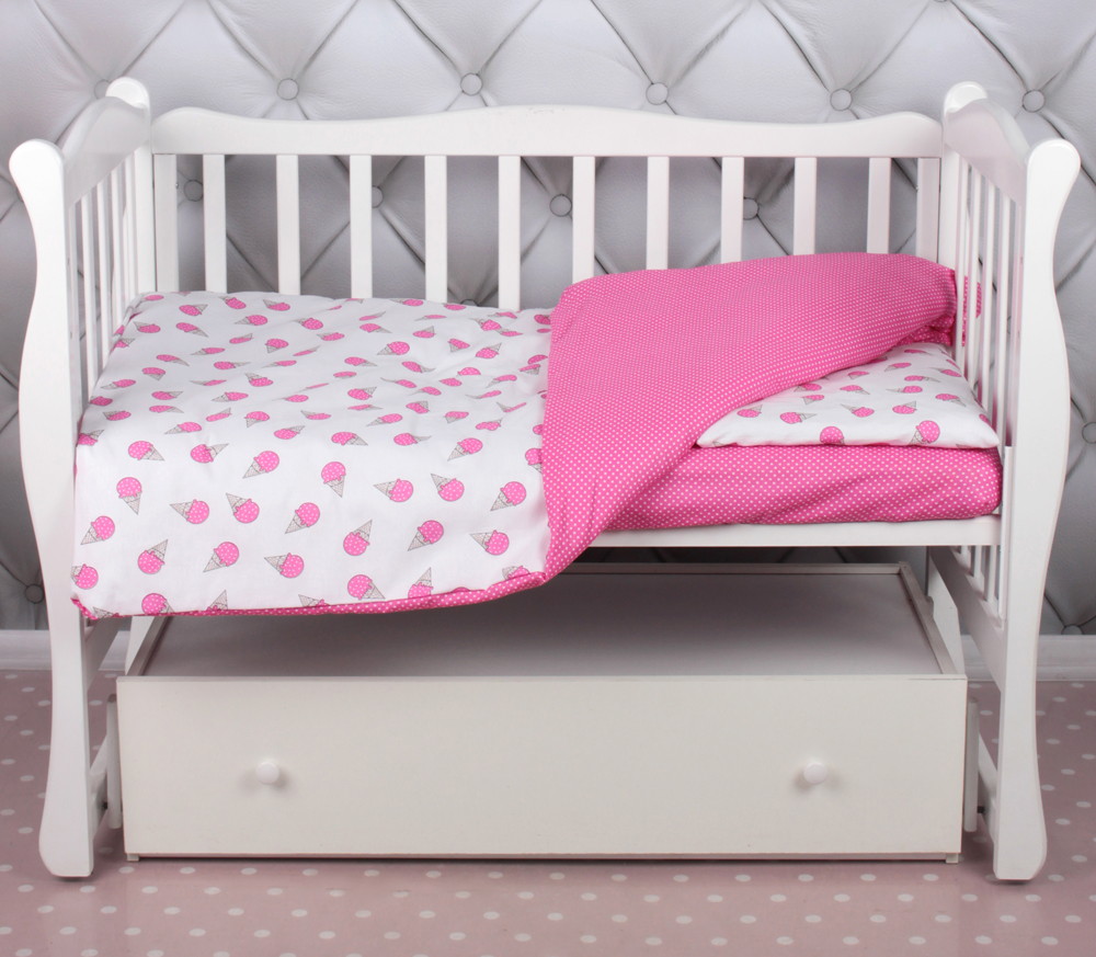 Комплект в кроватку AmaroBaby Baby Boom 3 предмета мороженки/розовый