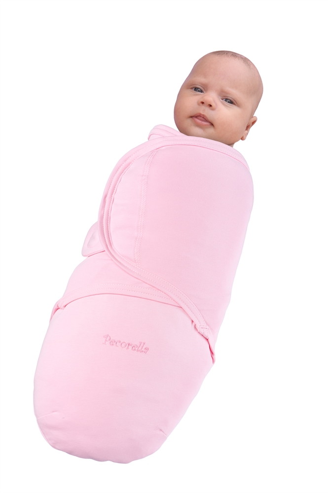 Пеленка на липучках Pecorella Swaddle Fun Pink heart XL 6,5кг-10кг