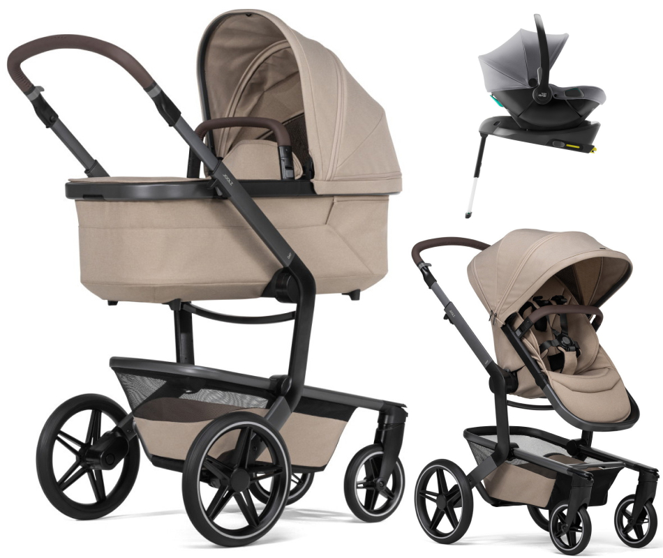 Детская коляска 4 в 1 Joolz Day 5 и автокресло Baby-Safe Core Frost Grey и база Baby-Safe Core без адаптеров Sandy Taupe