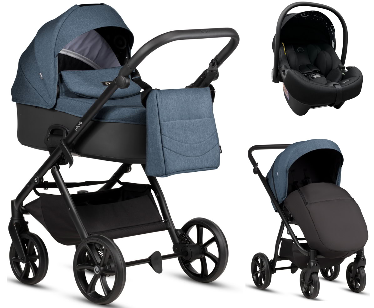 Детская коляска Tutis Leo 3 Plus 3 в 1 с автокреслом Elo Lux EduSky Black 1582288 Deep Blue