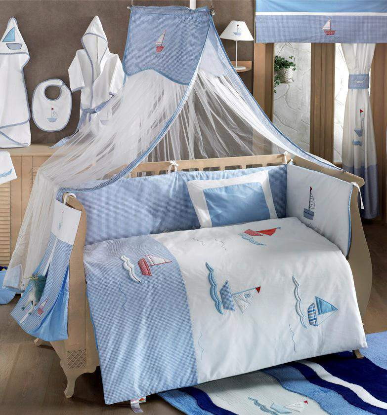 Детский комплект в кроватку Kidboo Blue Marine 6 предметов