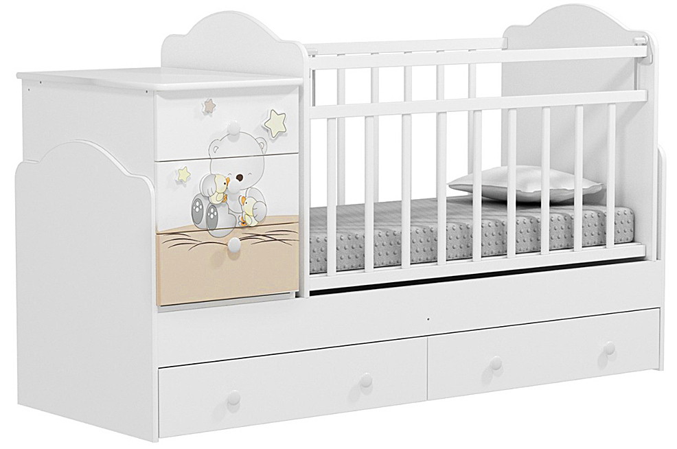 Кровать детская трансформер Indigo Amici Universal белый