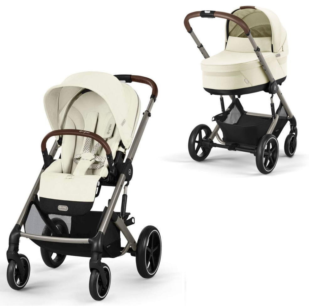 Коляска Cybex Balios S Lux TPE 2025 2 в 1 Seashell Beige с дождевиками