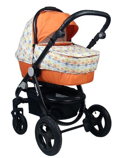 Детская коляска BabyHit Valente 2 в 1 White orange бело-оранжевый