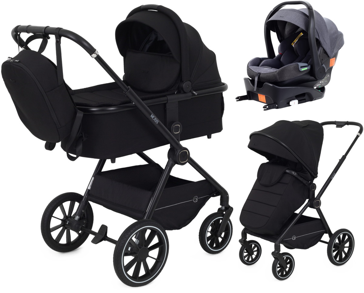 Детская коляска Rant Moss 4 в 1 с автокреслом Carry Pro Graphite и базой Black