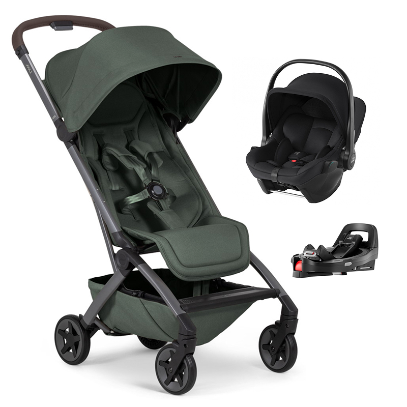 Прогулочная коляска Joolz Aer 2 и автокресло Baby-Safe Core Space Black и база Vario Base 5Z Forest green
