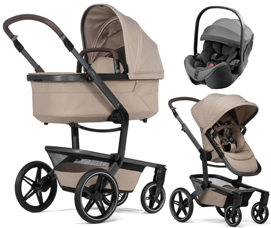 Детская коляска 3 в 1 Joolz Day 5 и автокресло Britax Roemer Baby-Safe Pro Style Mineral Grey Sandy Taupe