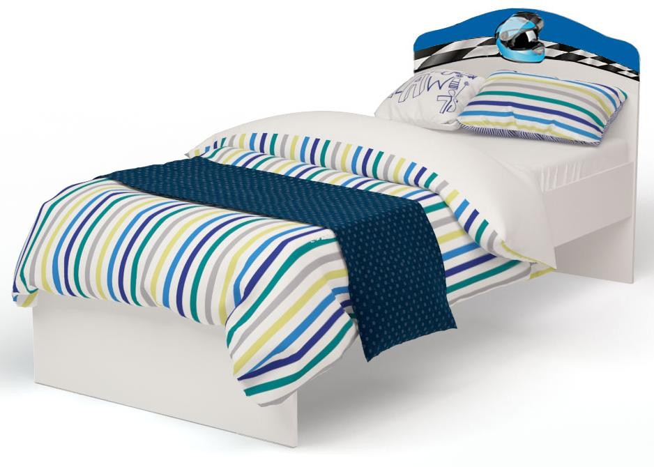 Детская подростковая кровать ABC-King La-Man с рисунком без ящика 190х90 см LM-1002-190 синий