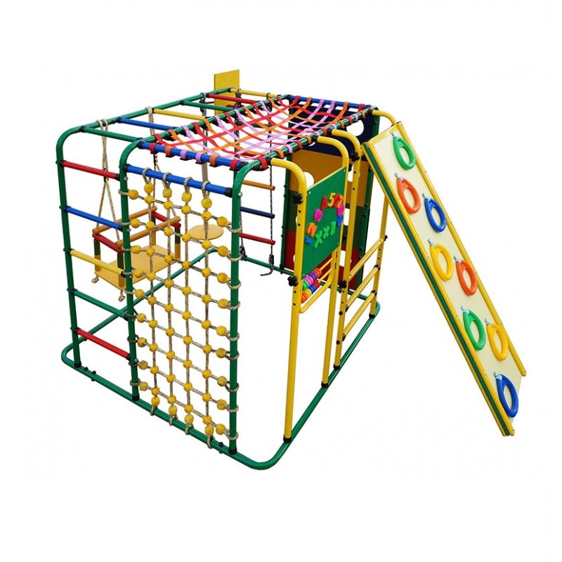 Детский спортивный комплекс Формула здоровья Кубик У Плюс зелёный/радуга