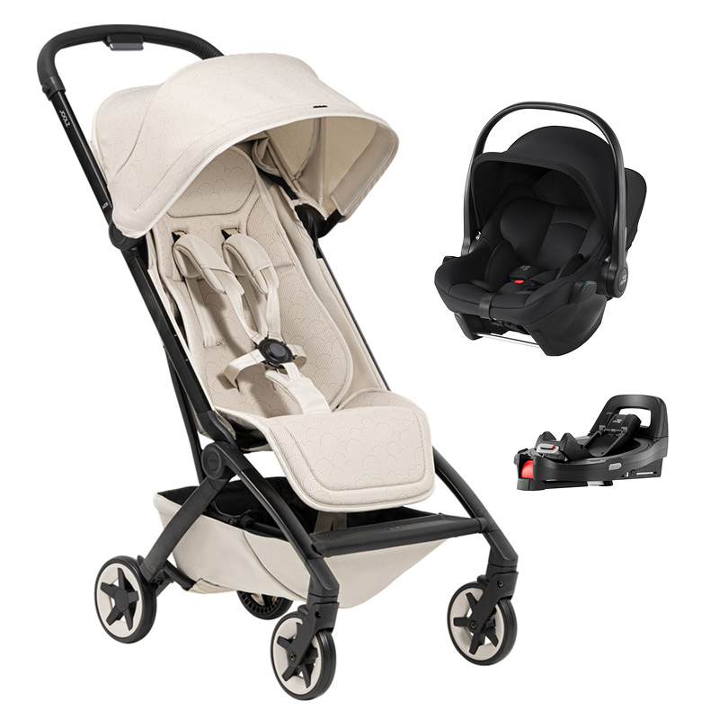 Прогулочная коляска Joolz Aer 2 и автокресло Baby-Safe Core Space Black и база Vario Base 5Z Calming Beige