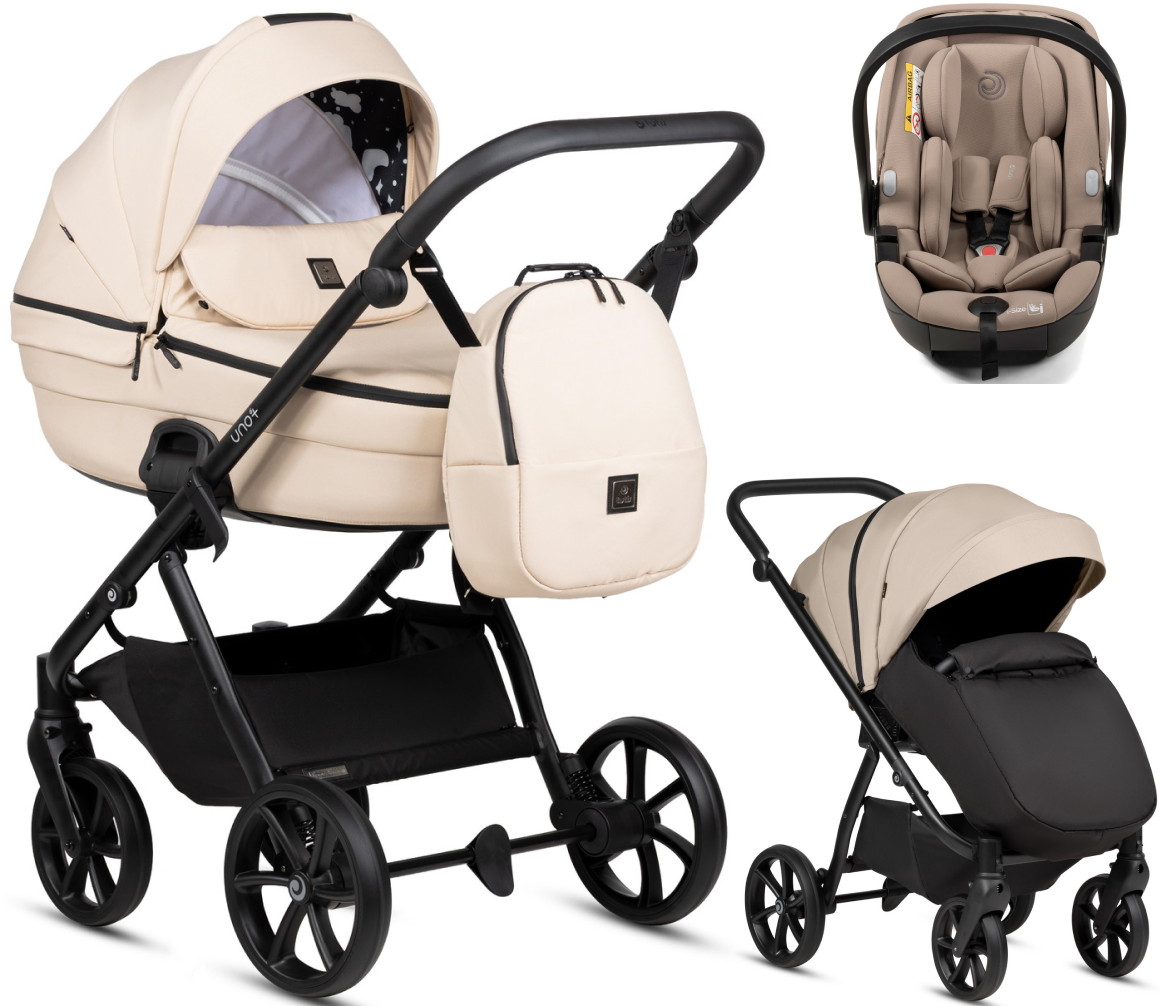 Детская коляска Tutis Uno 6 Plus Essential collection 3 в 1 с автокреслом Beno Beige 1602180 Beige с сумкой